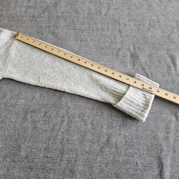 Cynthia Rowley Sweater Womens L Gray LS Shawl Collar Cottagecore Wool Blend Soft - Picture 5 of 12